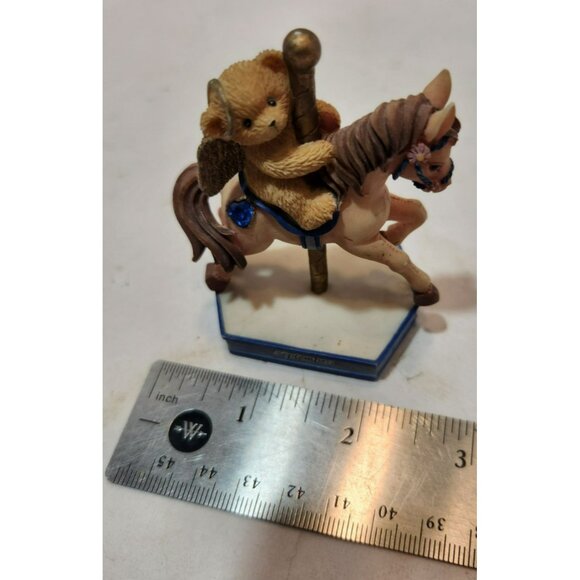 Vtg Enesco 2000 Cherished Teddies Birth Month Carousel Horse September Figurine - Picture 10 of 10